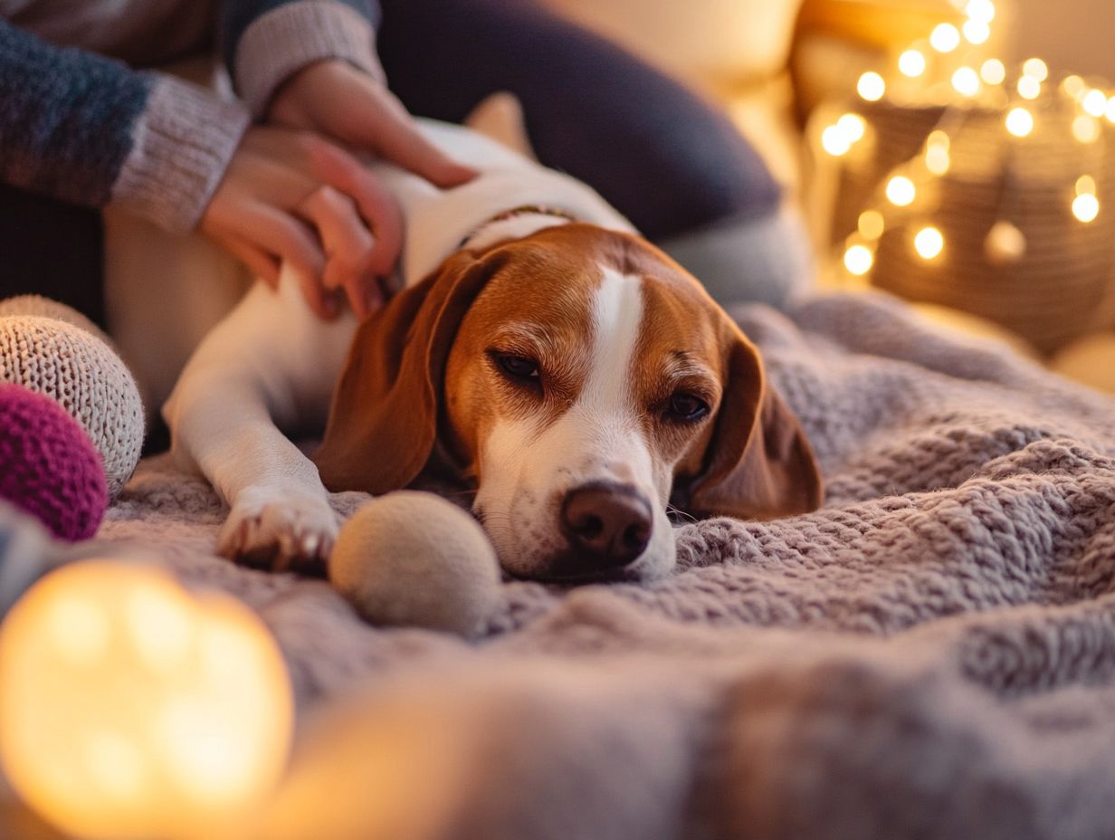 An anxious dog receiving mental stimulation