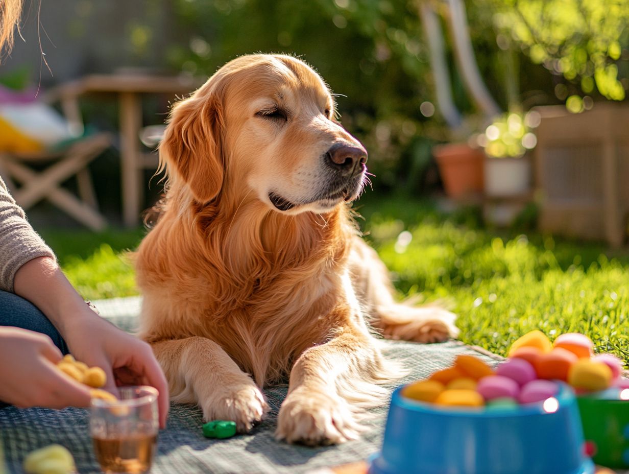 Visual summary of key activities to help anxious dogs relax.