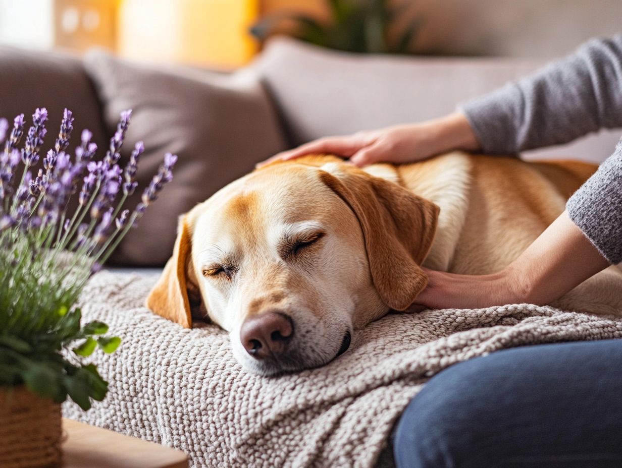 A calm dog with natural remedies