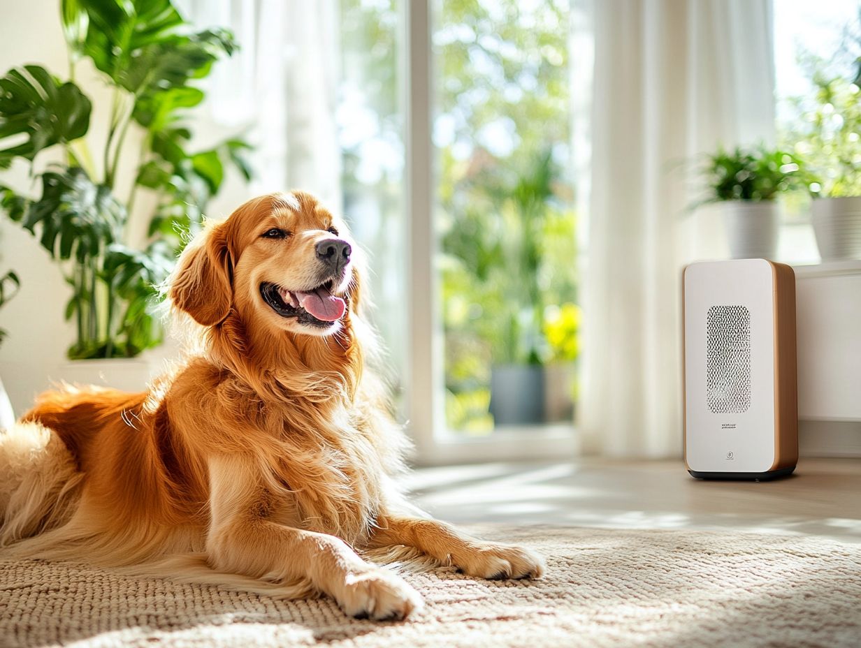 Image illustrating the benefits of improving indoor air quality for pets