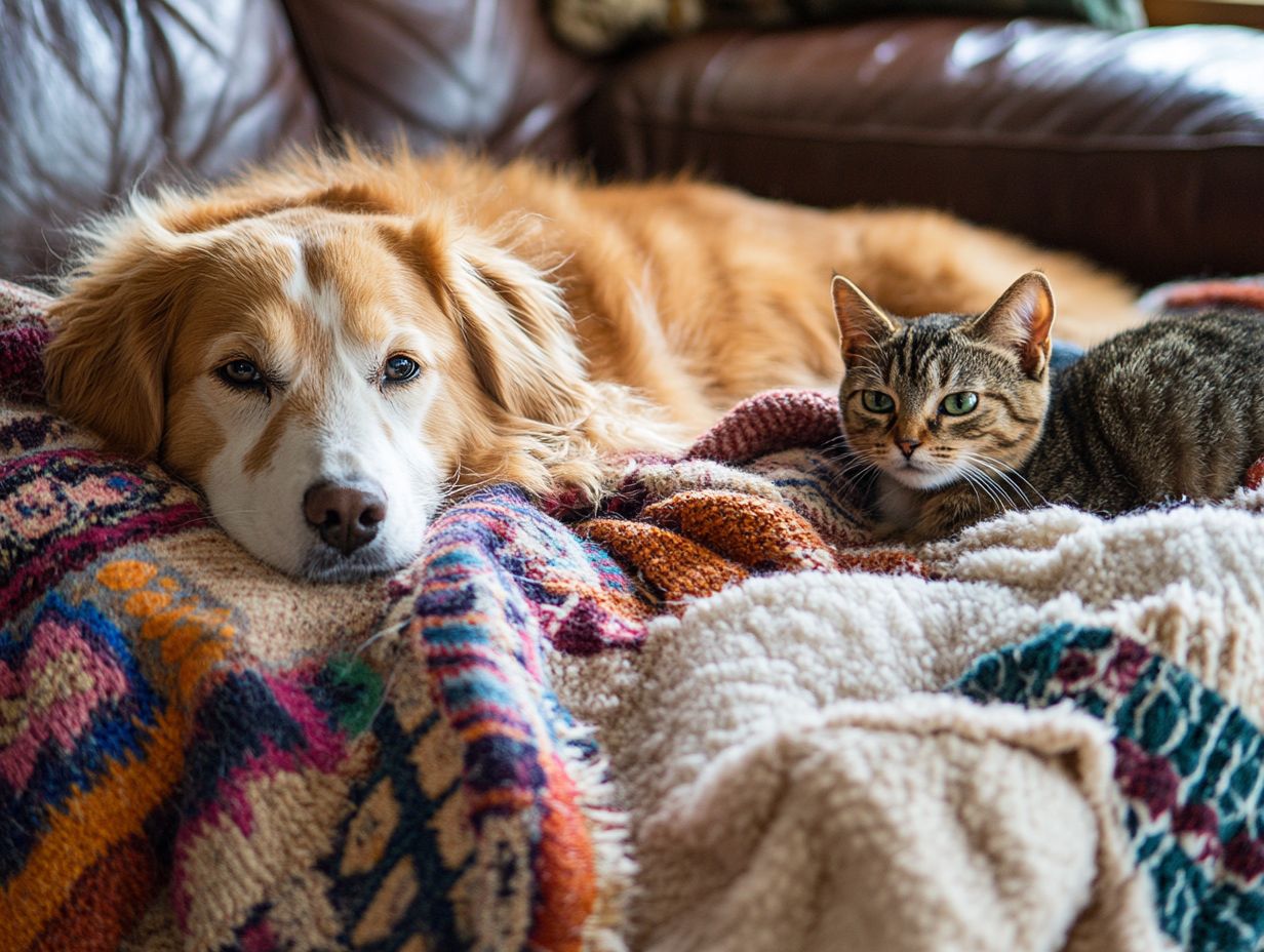 A visual guide on using blankets for pet comfort.