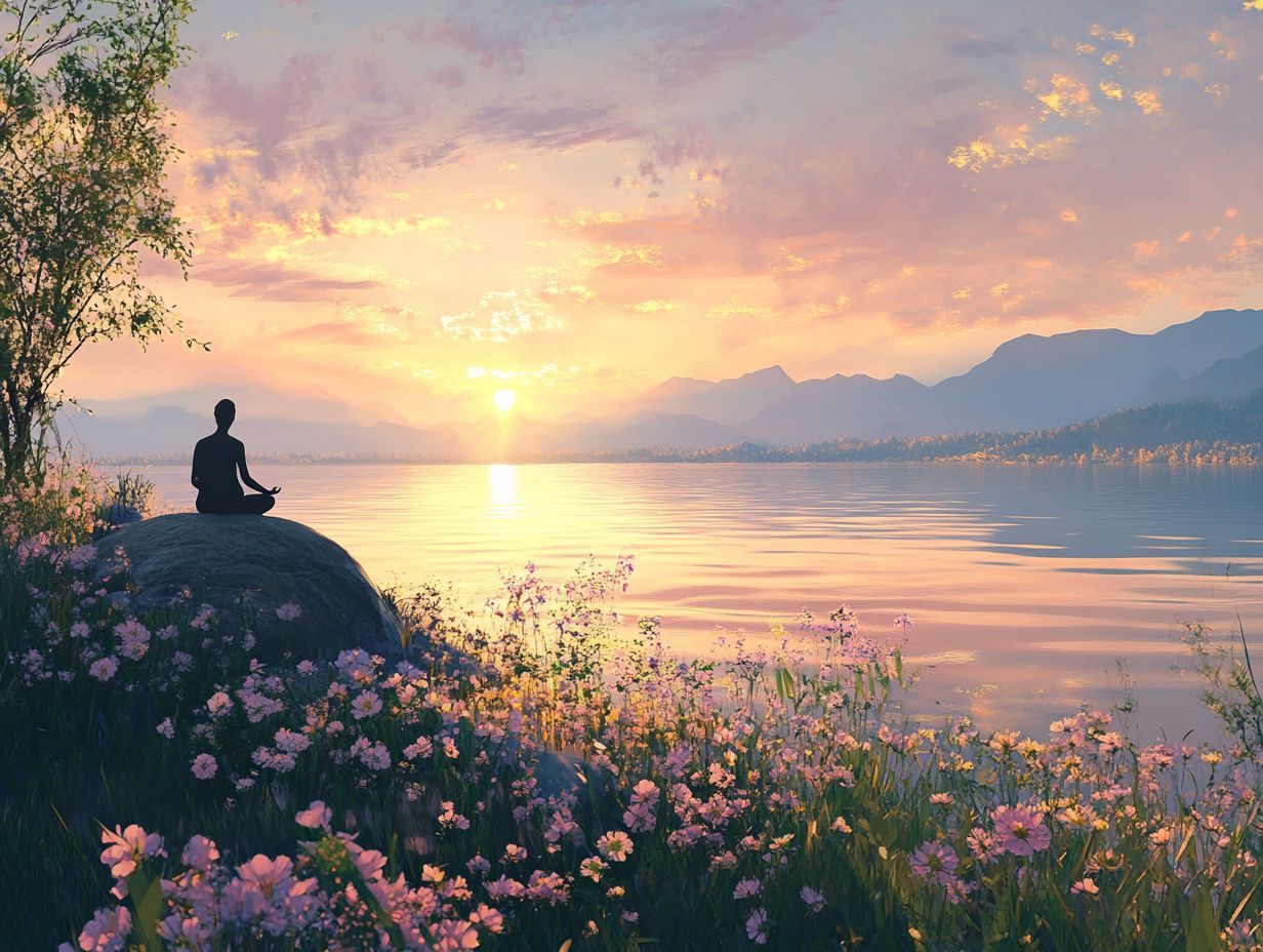 A serene scene depicting self-care and mindfulness practices