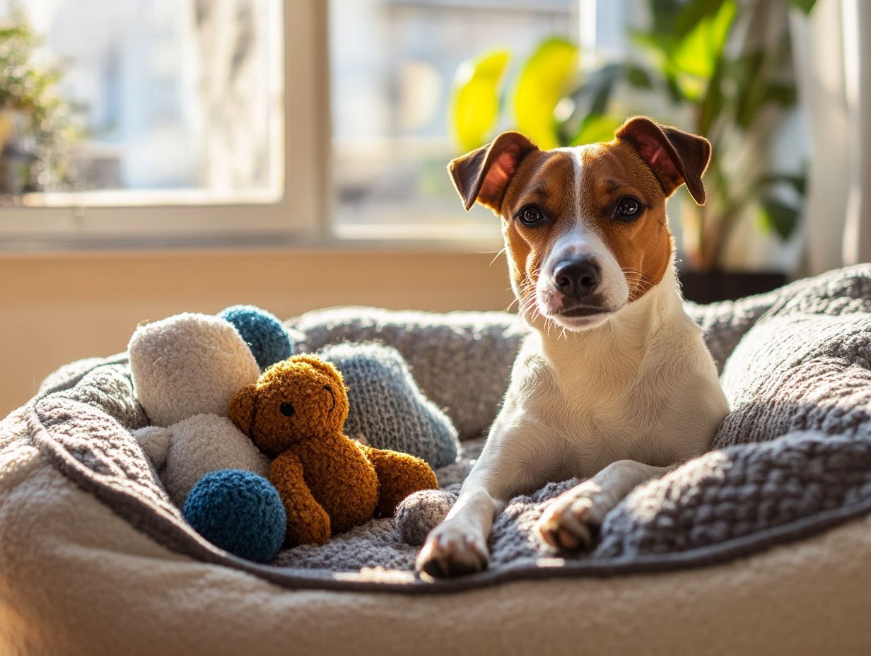 Happy dog enjoying a calm environment to prevent anxiety