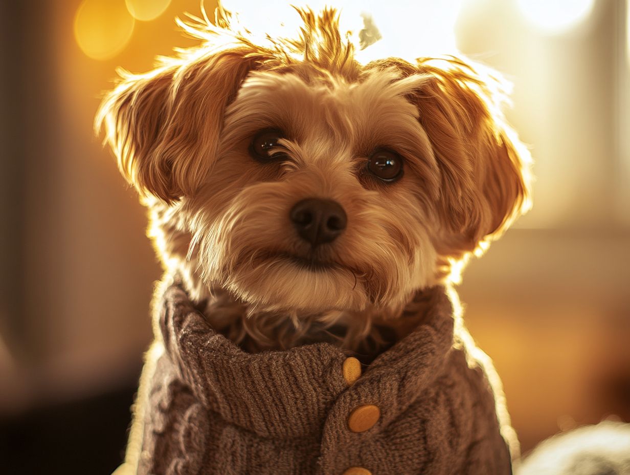 A calming vest being worn by a dog