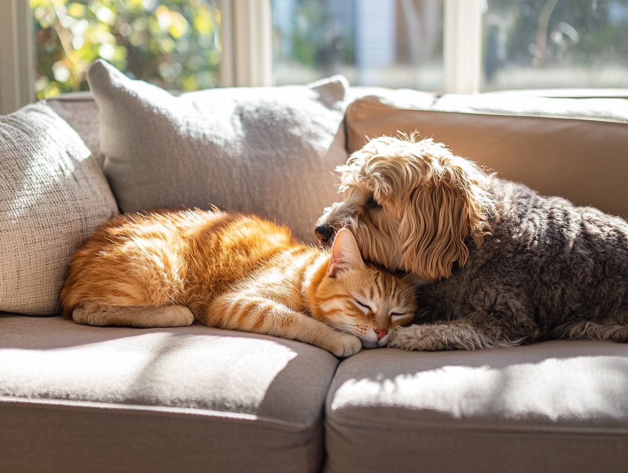 Therapy animal helping to reduce anxiety