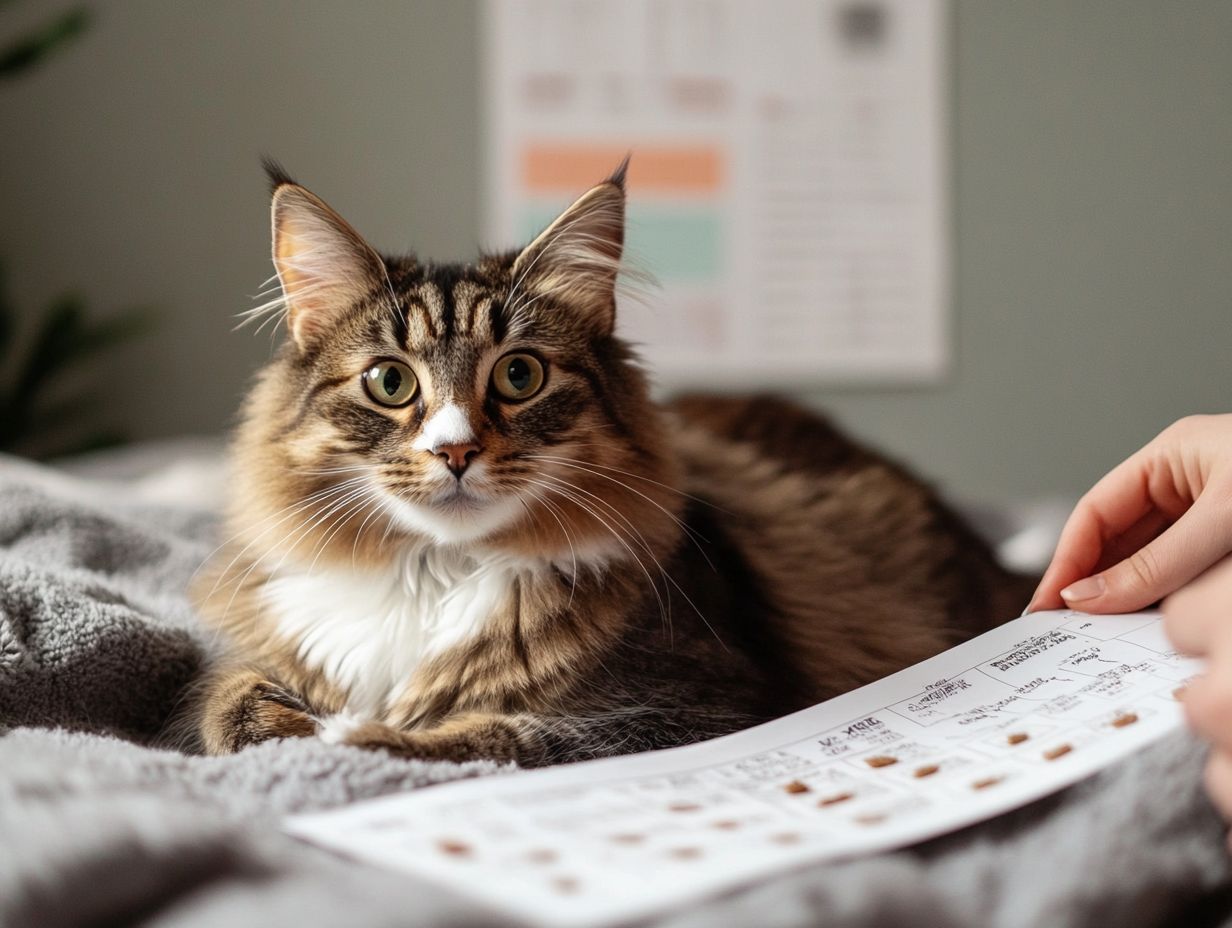 A cat receiving training attention