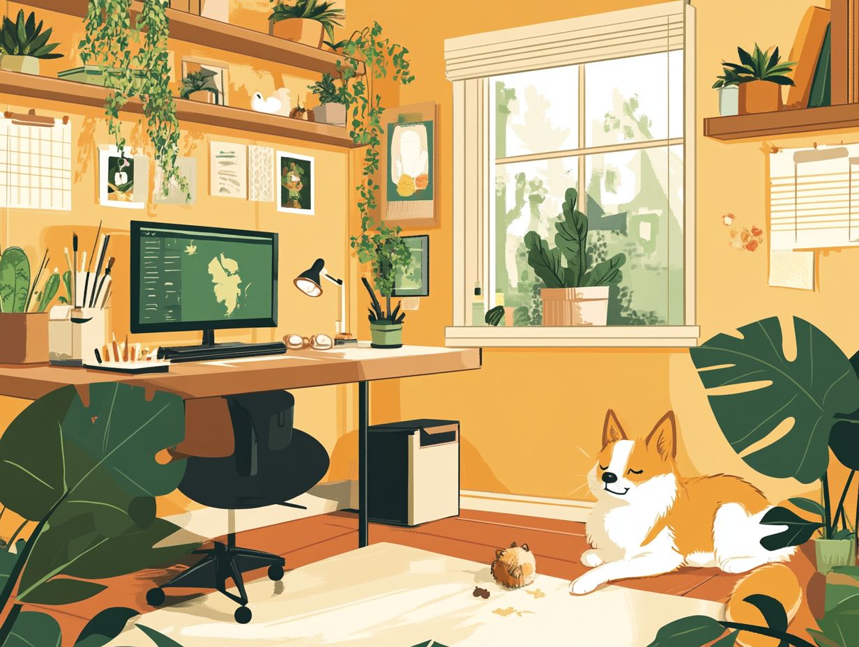 Image showing a well-designed pet-friendly home office.