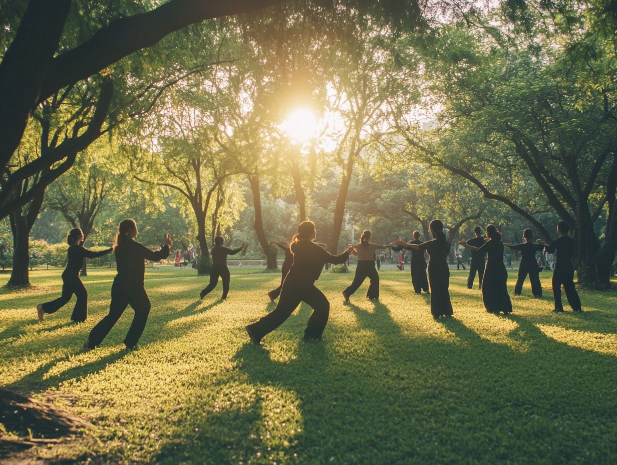 Visual summary of Tai Chi benefits for anxiety