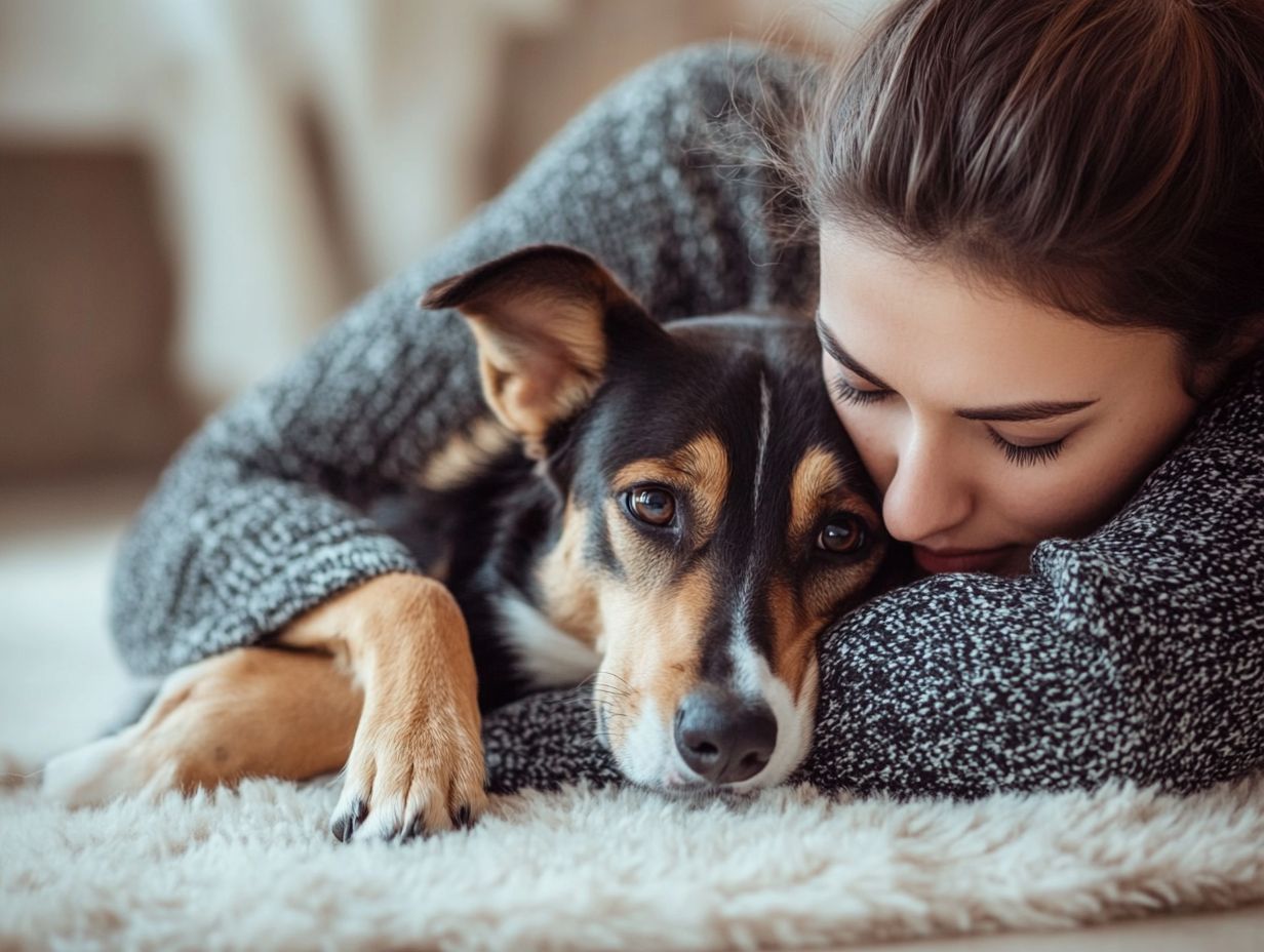 Pet owner seeking professional help for anxious pet