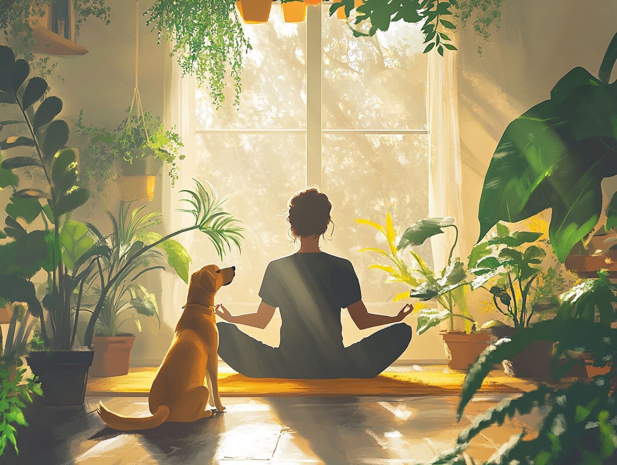 An infographic answering common questions about mindfulness and pet anxiety.