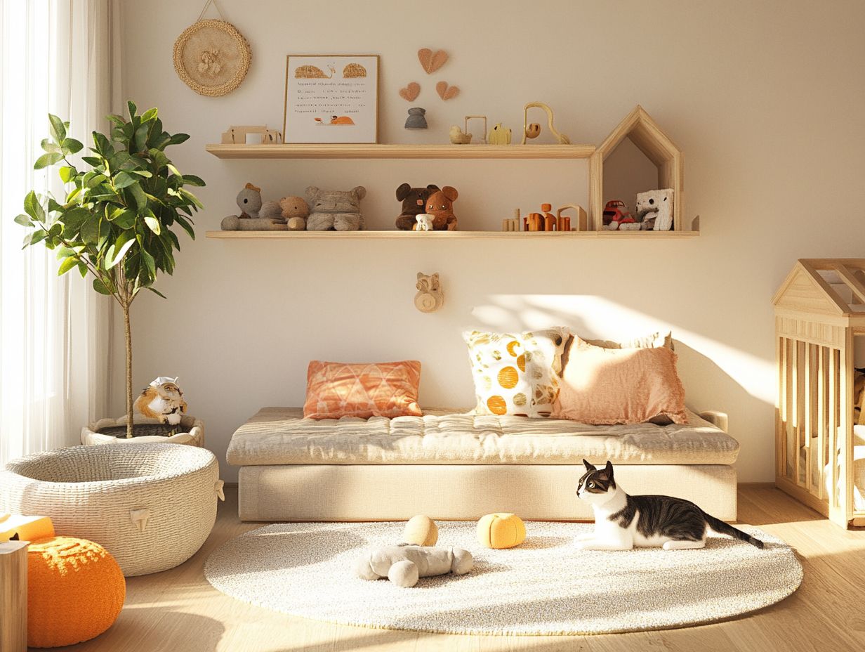 A peaceful corner for pets to relax.