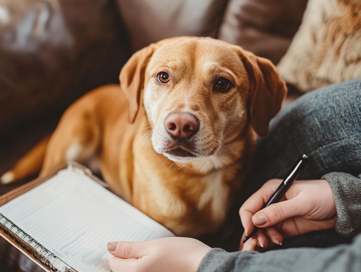 Graphic showing key takeaways about pet anxiety management.