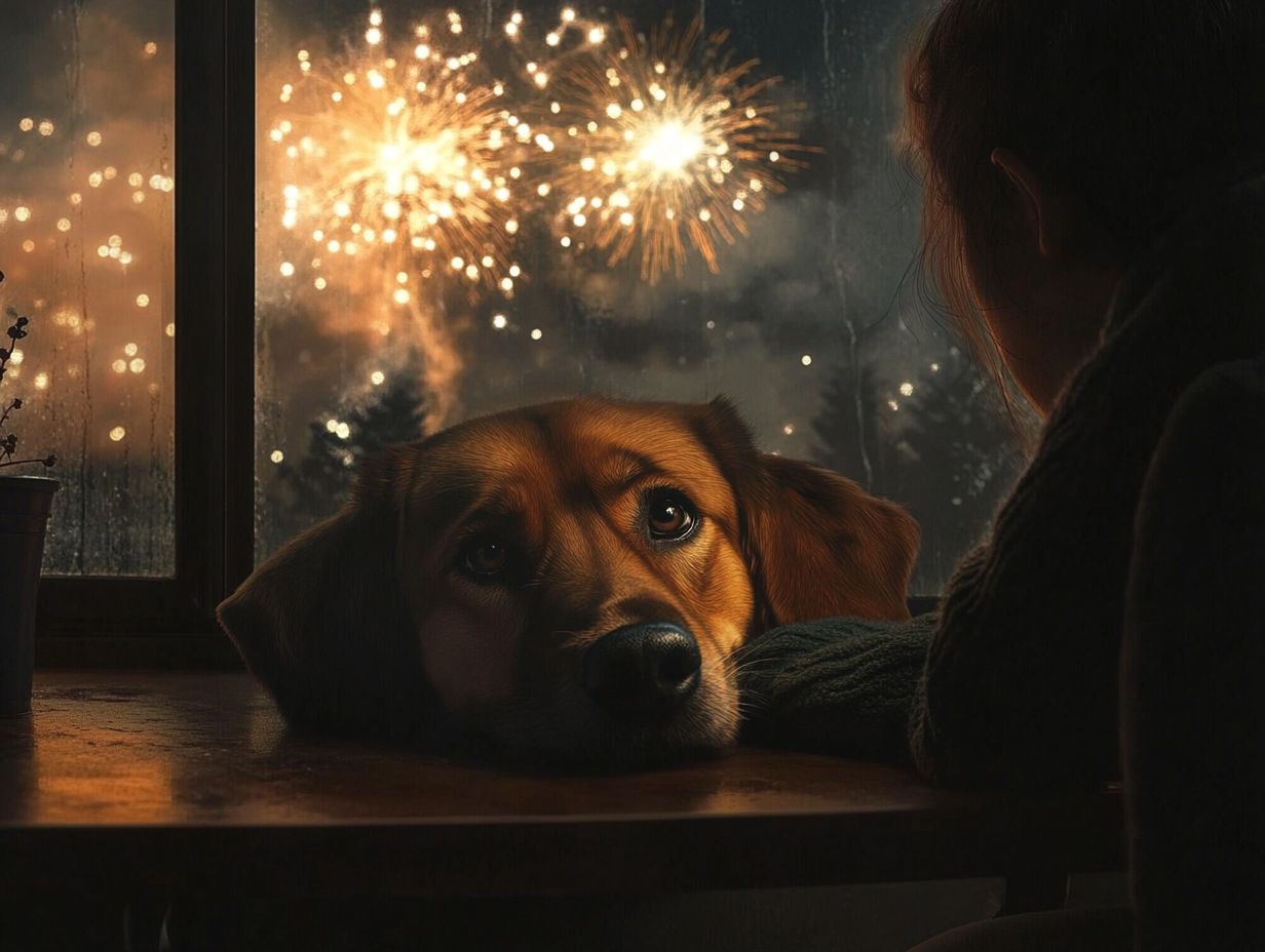 A visual representation of frequently asked questions regarding pet safety during fireworks.