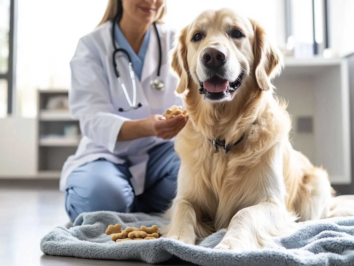 A pet receiving care at the vet