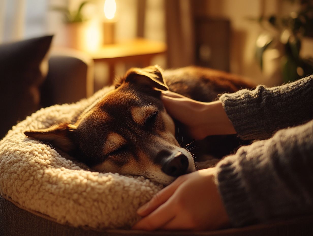 A joyful pet comfortably resting in a safe environment.