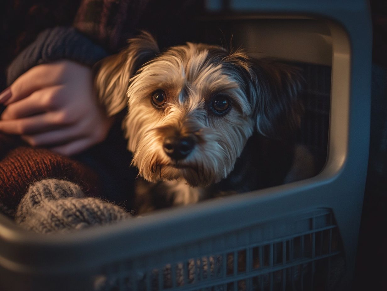 Image guide on crate training for anxious pets.