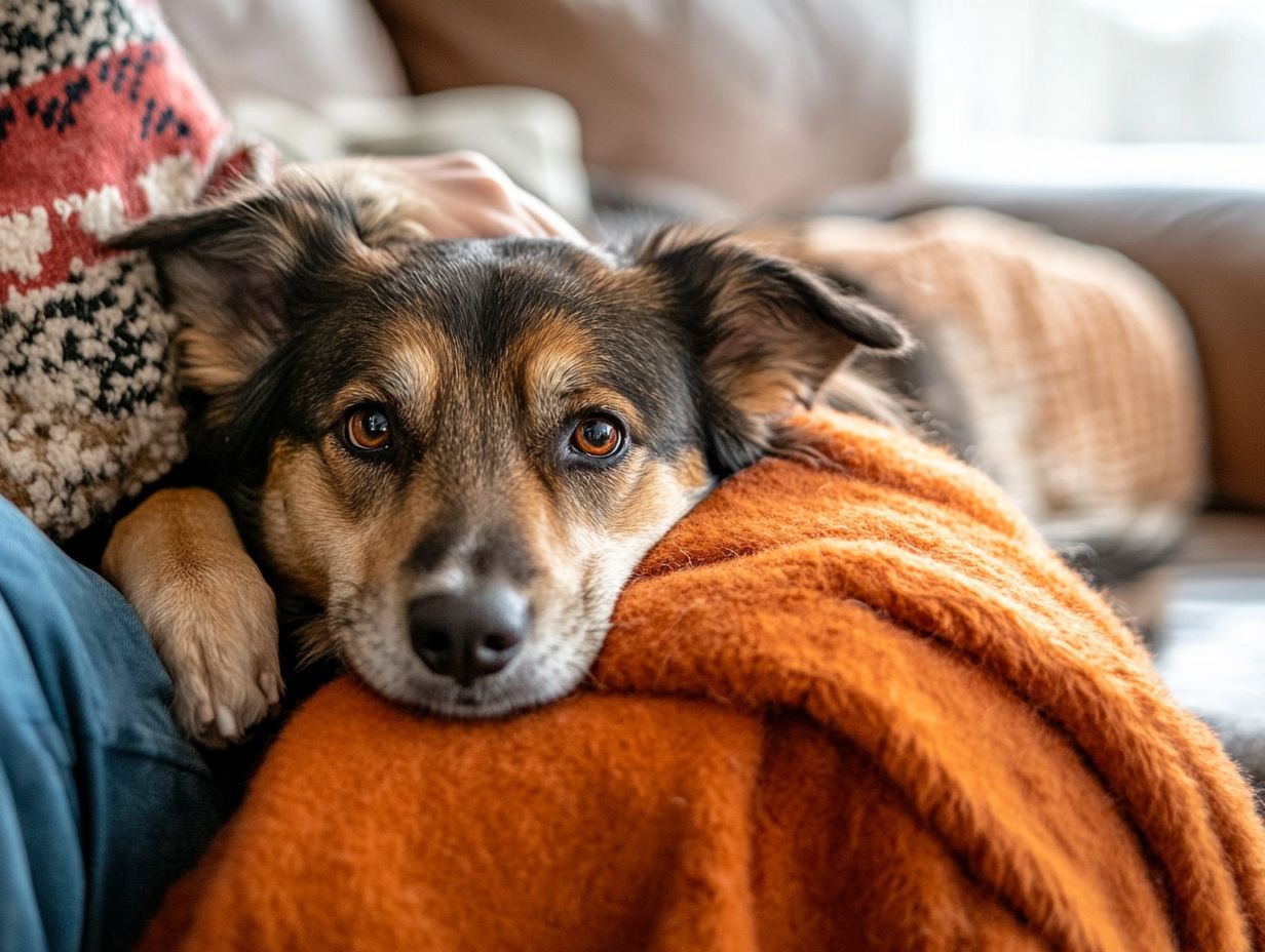 An anxious dog showing signs of distress