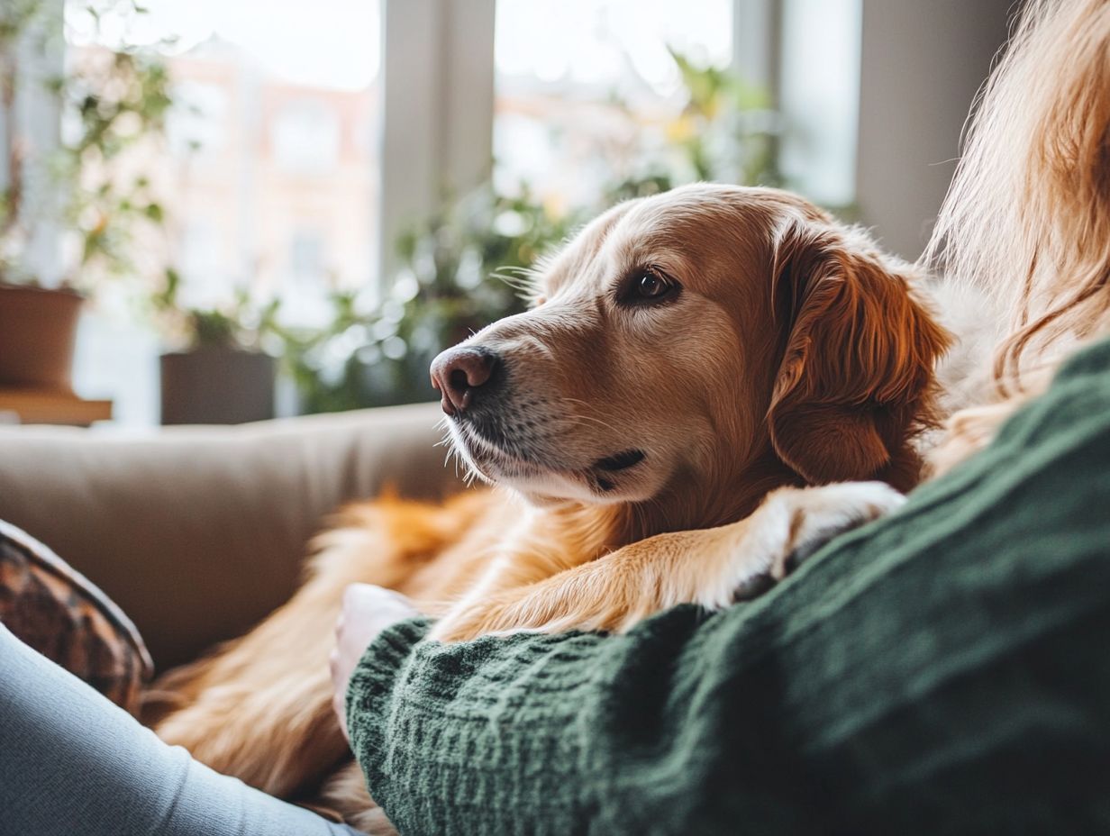 How does massage help calm anxious pets before training?