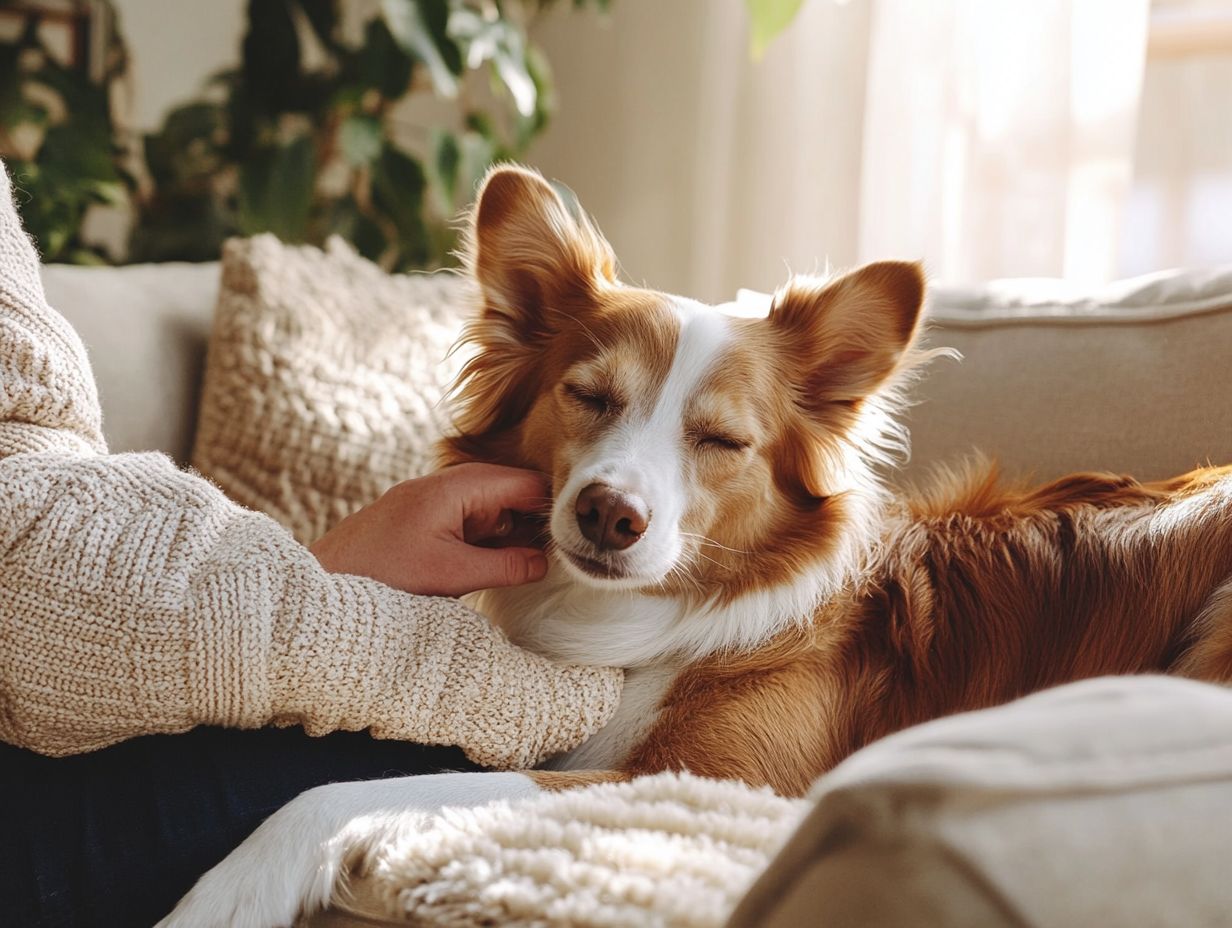 Image depicting various techniques to calm anxious pets.