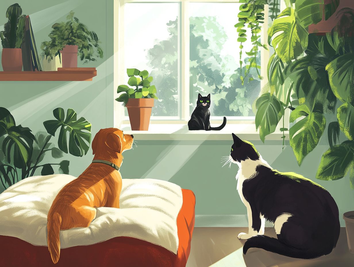 A comfortable space for pets during transition.