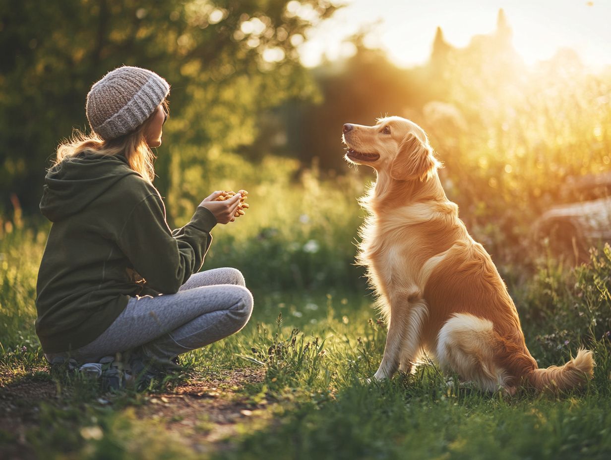 A therapy dog showing signs of physical discomfort during training.