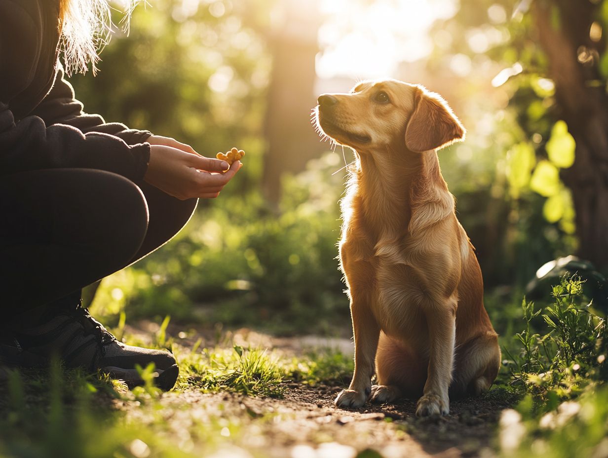 A therapy dog receiving training to enhance comfort levels.