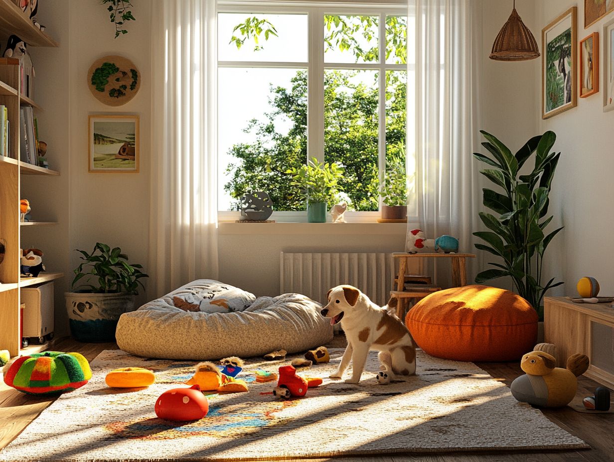 A happy dog playing with toys, enhancing bonding and mental stimulation