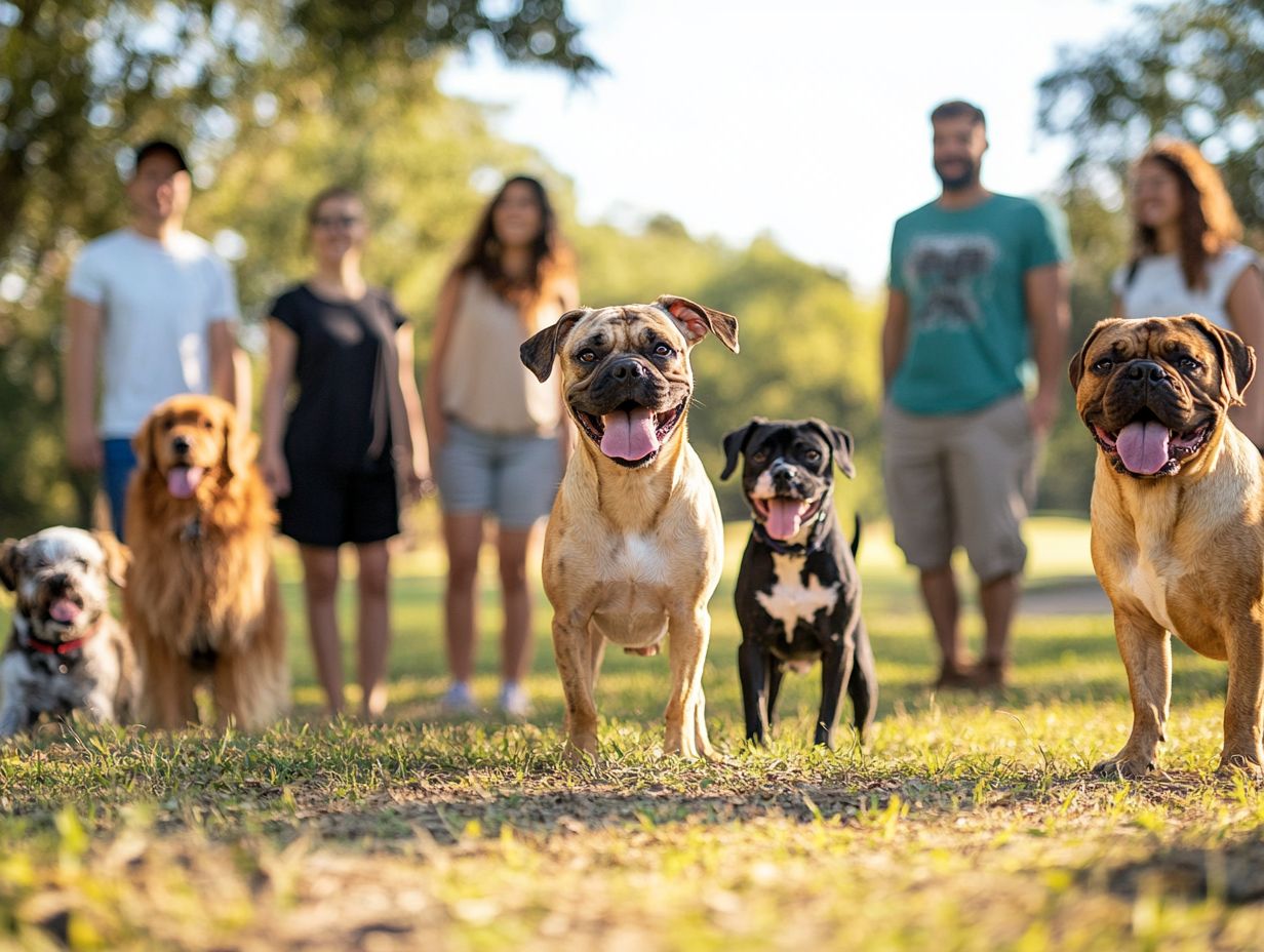 A dog participating in group training, which helps anxious pets learn and socialize.