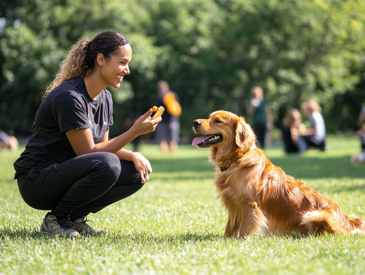 A rescue dog learning basic commands: Sit, Stay, and Come