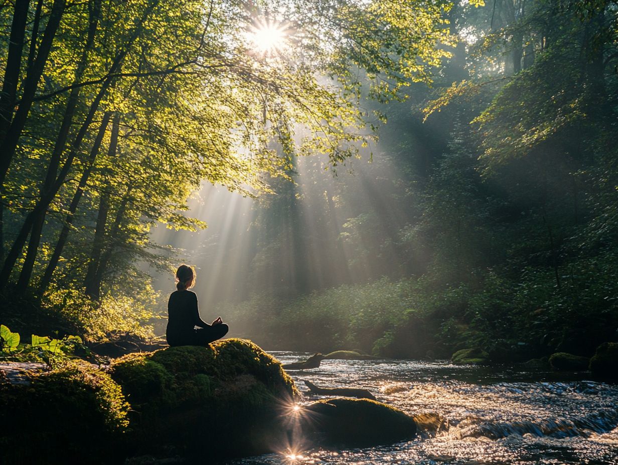 A serene forest, representing the healing power of nature for anxiety relief