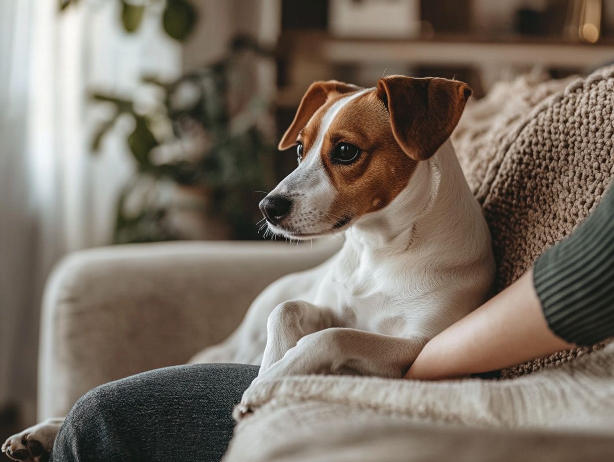 Pet showing signs of stress, including withdrawal and unusual behavior.