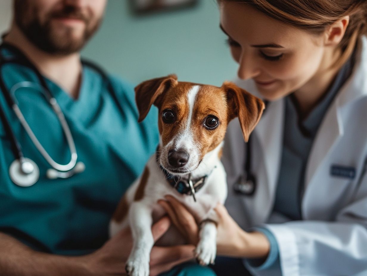 Veterinarian discussing pet care with an owner