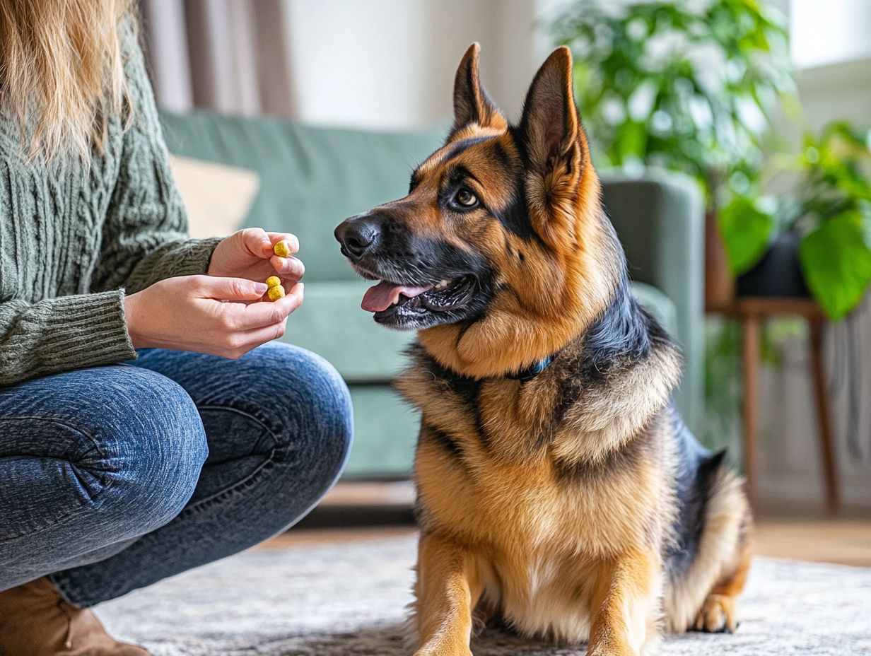 A dog receiving professional training for anxiety