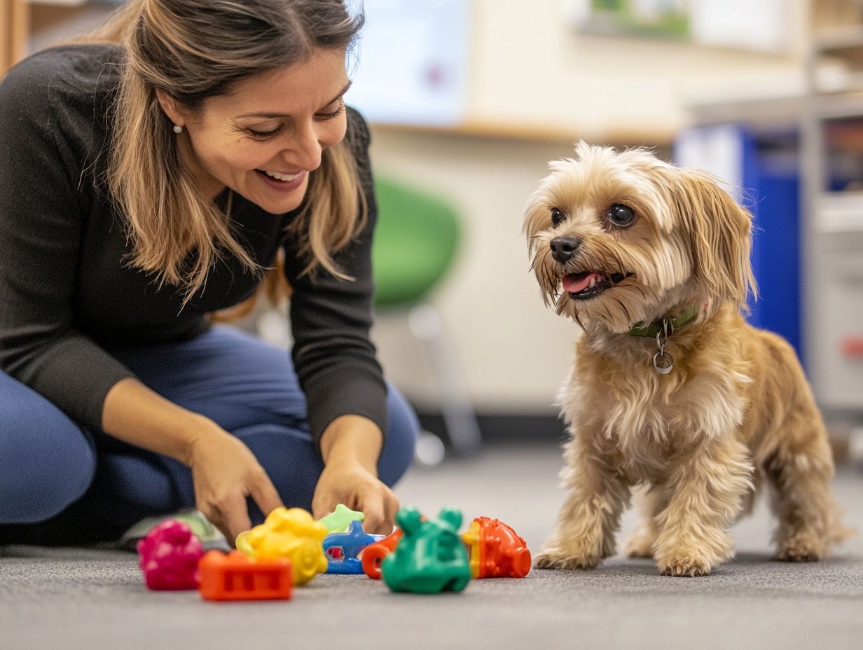 How does play therapy benefit anxious pets?