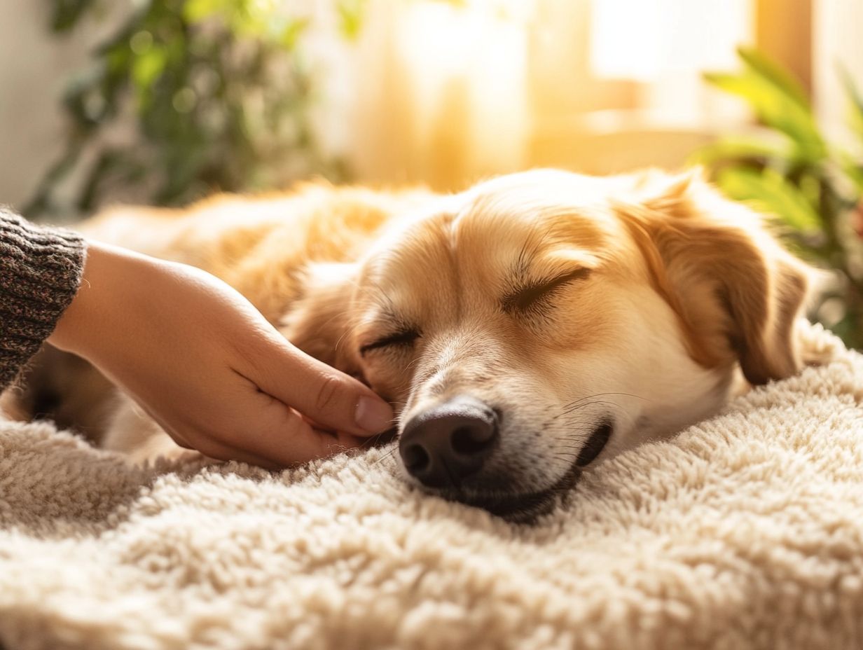 Happy dog relaxing, showcasing techniques for managing pet anxiety