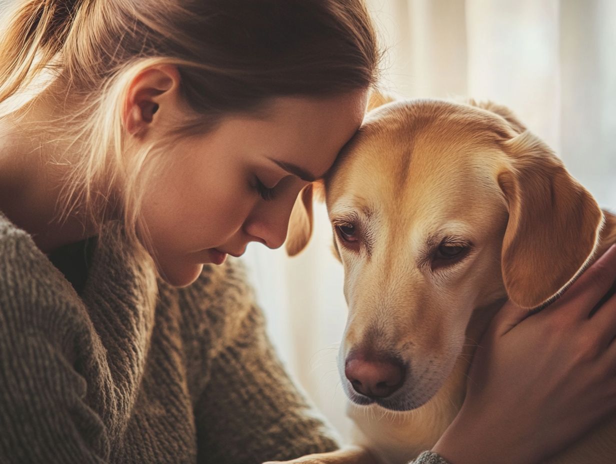 A happy pet enjoying a peaceful moment with their owner, showcasing the bond of companionship.